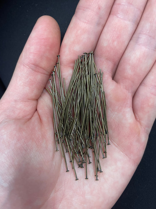 Antique Bronze Plated Flat Head Pins