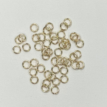 6 mm Open Jump Ring: 18 Gauge, Shiny Gold, 50 pieces