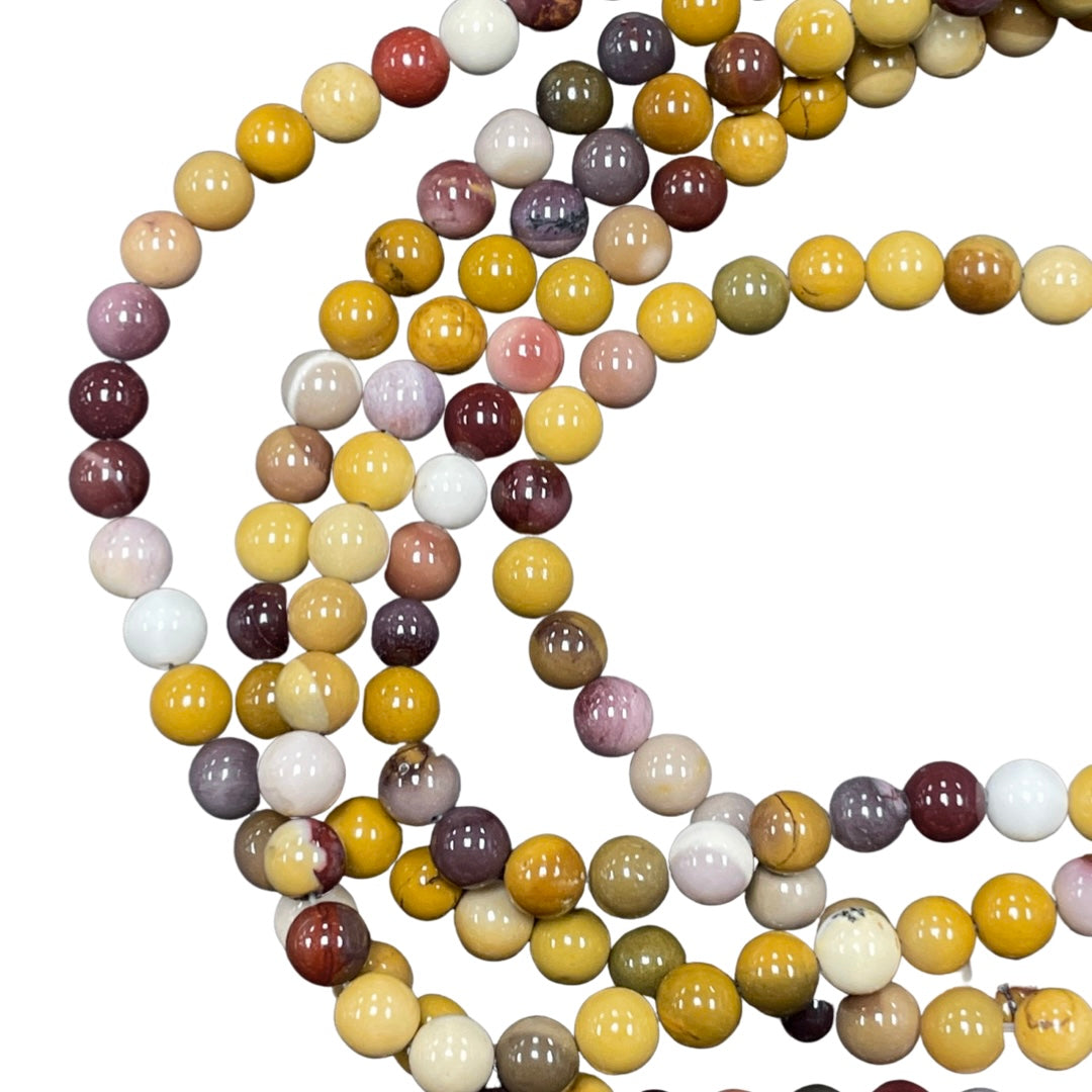 6mm Round Moukite Jasper Beads