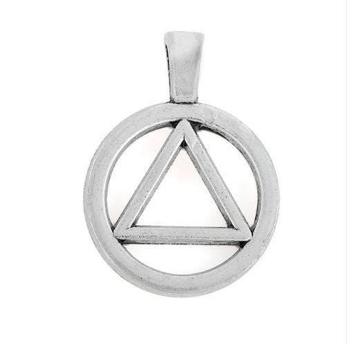 AA Alcoholics Anonymous recovery charm zinc alloy 8 pc