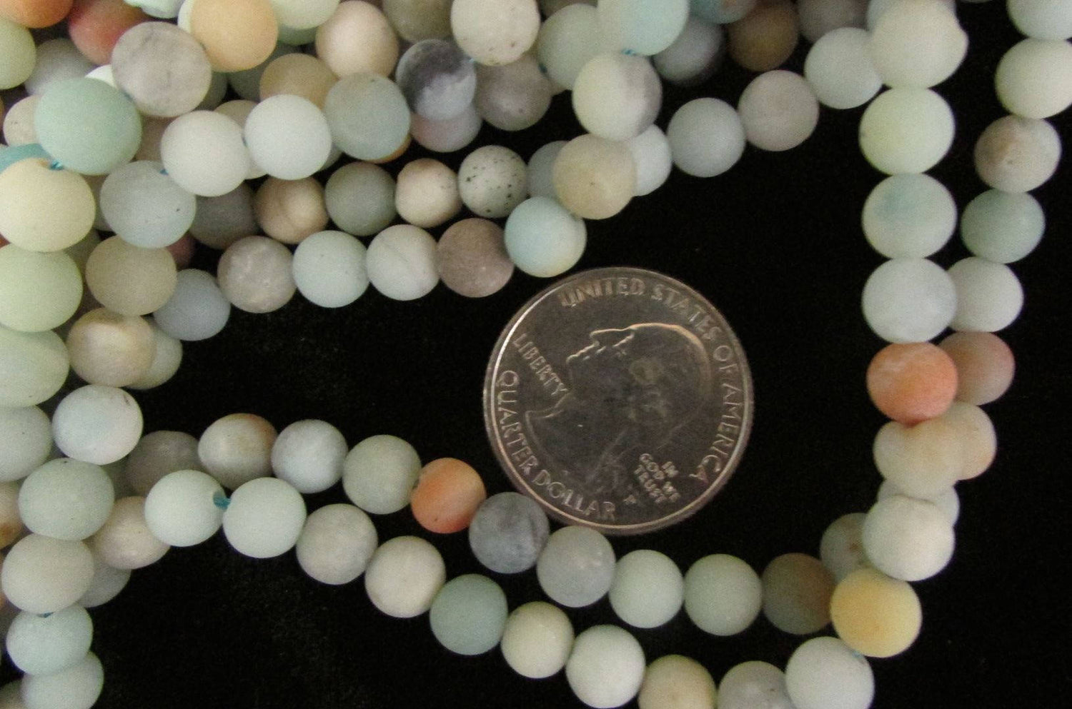 Amazonite Matte Round beads 6 or 8mm, 15.5 inch  strand