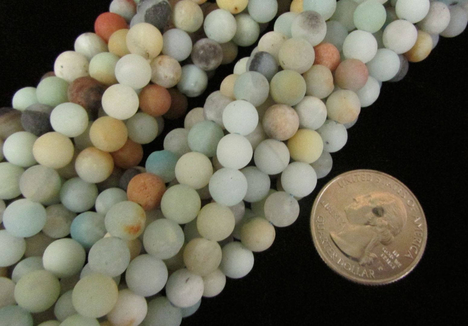 Amazonite Matte Round beads 6 or 8mm, 15.5 inch  strand