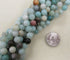 Black Gold Amazonite strand, 8mm smooth polished 16-inch strand