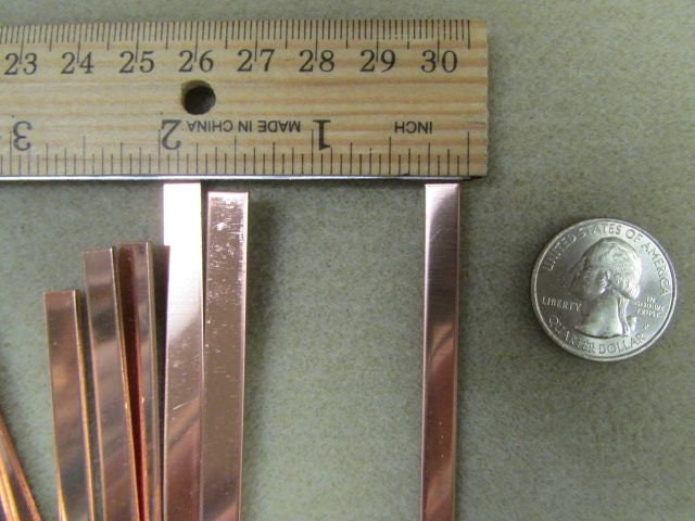 Copper Bracelet Blank x 2 for cuffs; .25&quot; x 6in ; 18 gauge