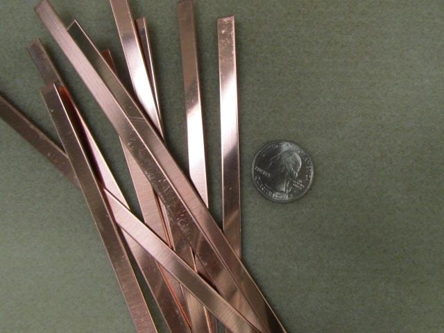 Copper Bracelet Blank x 2 for cuffs; .25&quot; x 6in ; 18 gauge