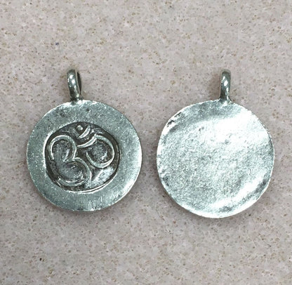 Ohm symbol silver Hill Tribe charm