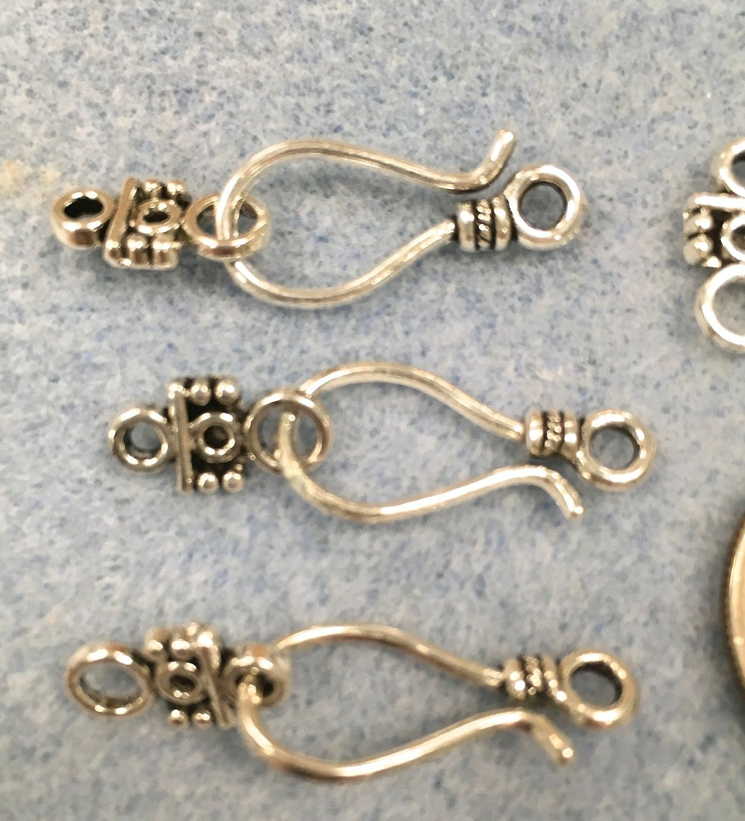 Goldplate or Silverplate Hook &amp; Eye Clasps Package of (10 sets) 24mm