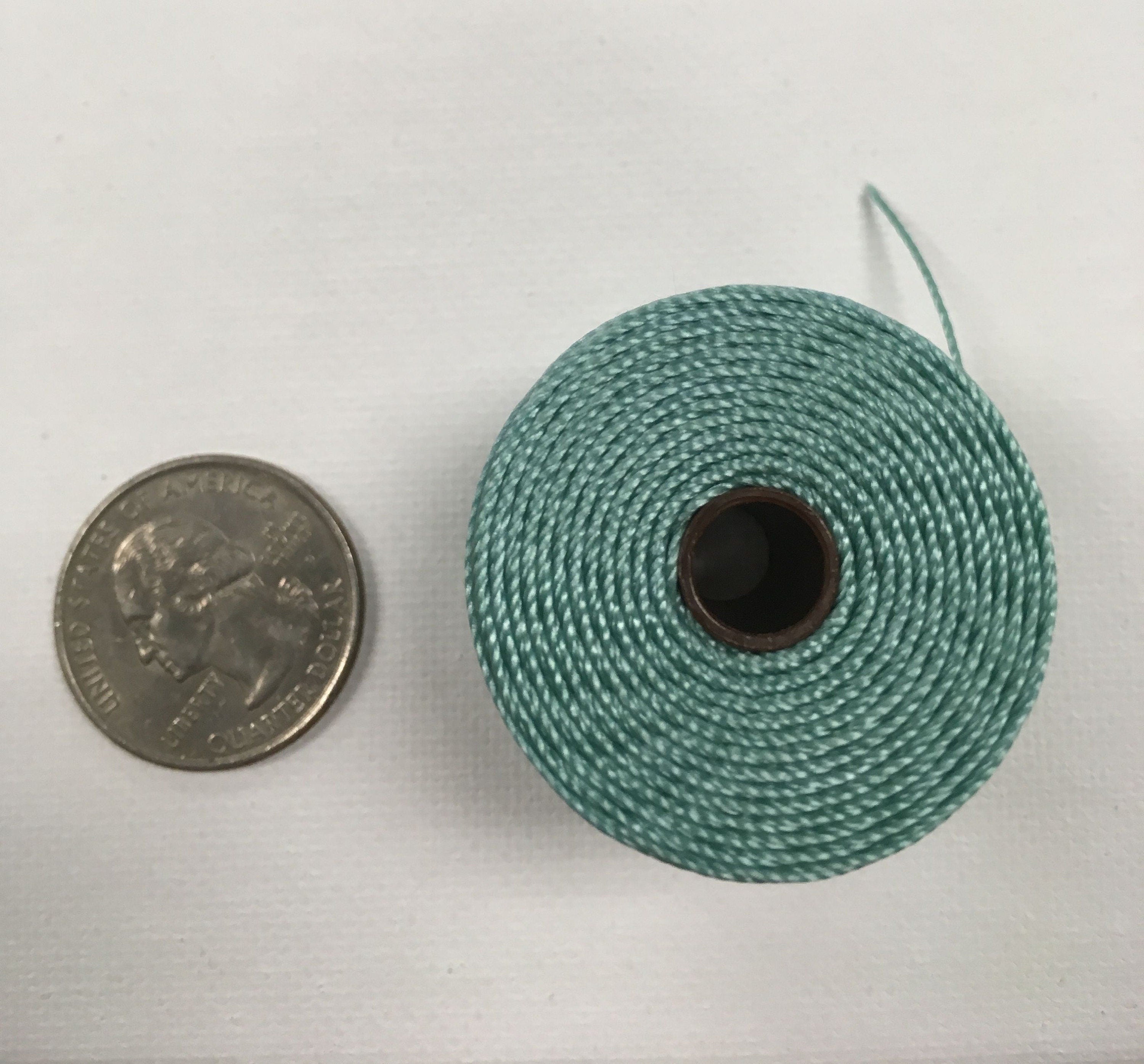 S-Lon Tex 210 Turquoise nylon  bead cord 77 yard