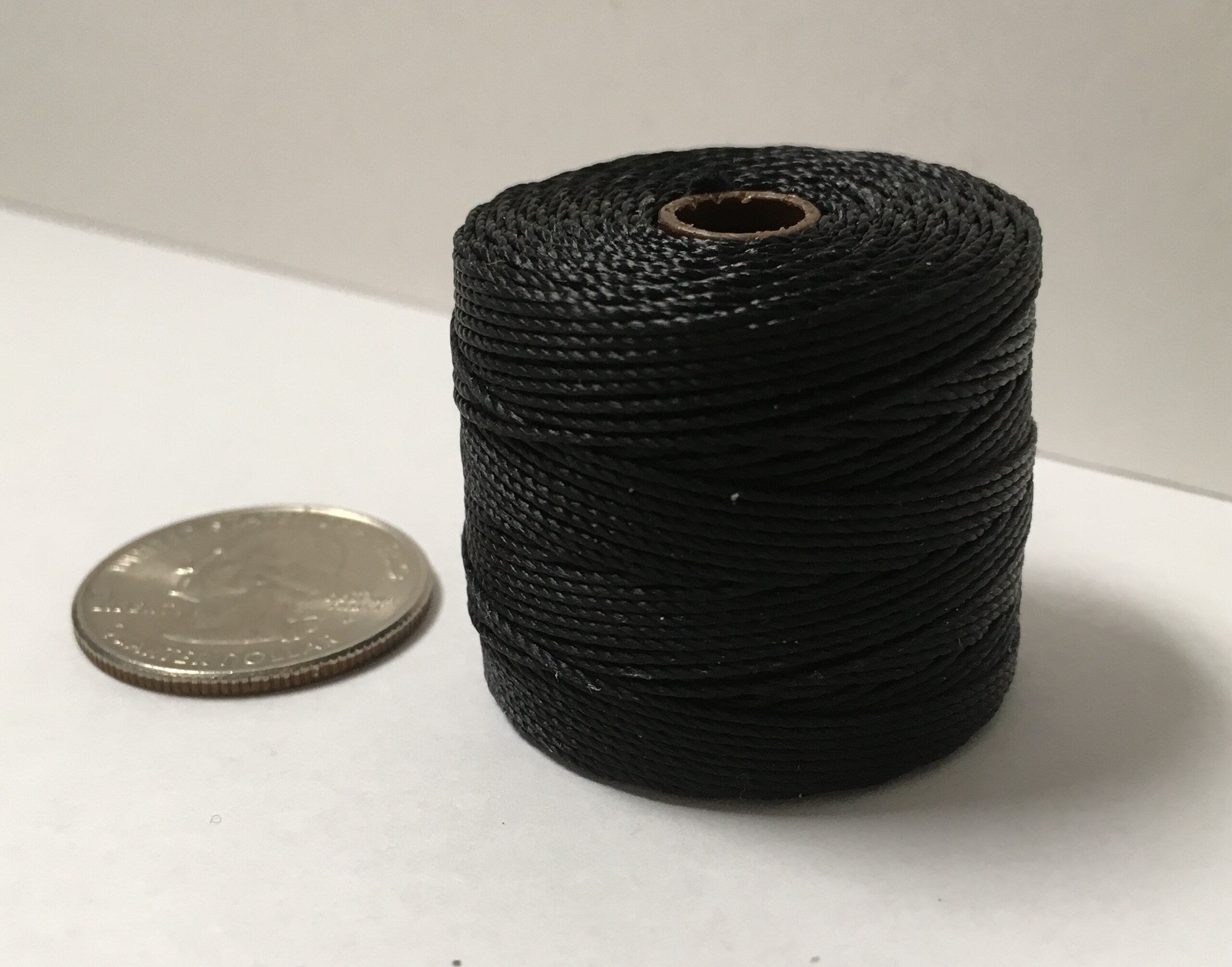 S-lon Tex210 Black nylon bead cord 77 yard