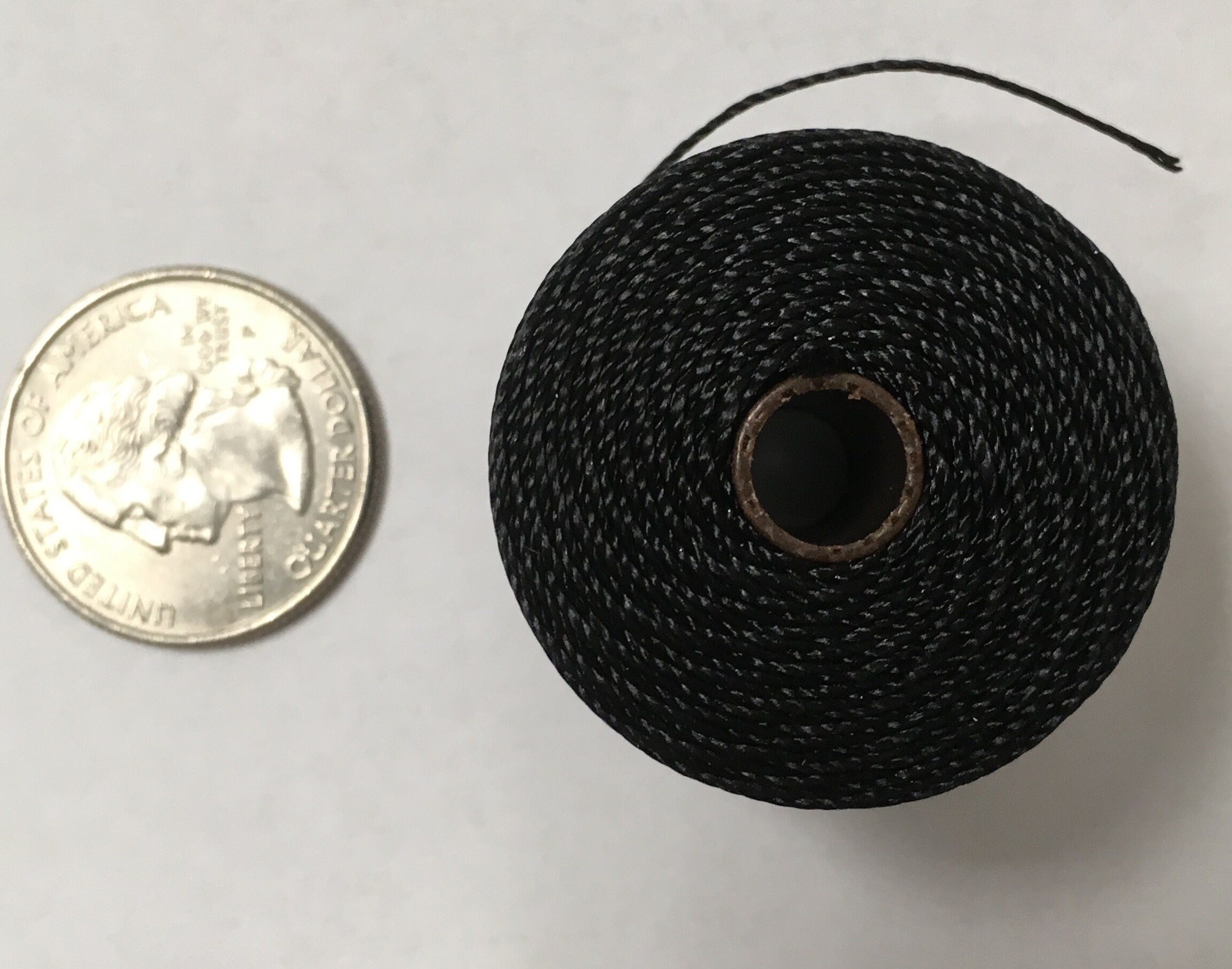 S-lon Tex210 Black nylon bead cord 77 yard