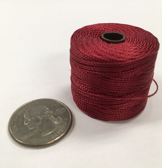 S-Lon TEX210 Dark Red nylon bead cord 77 yard