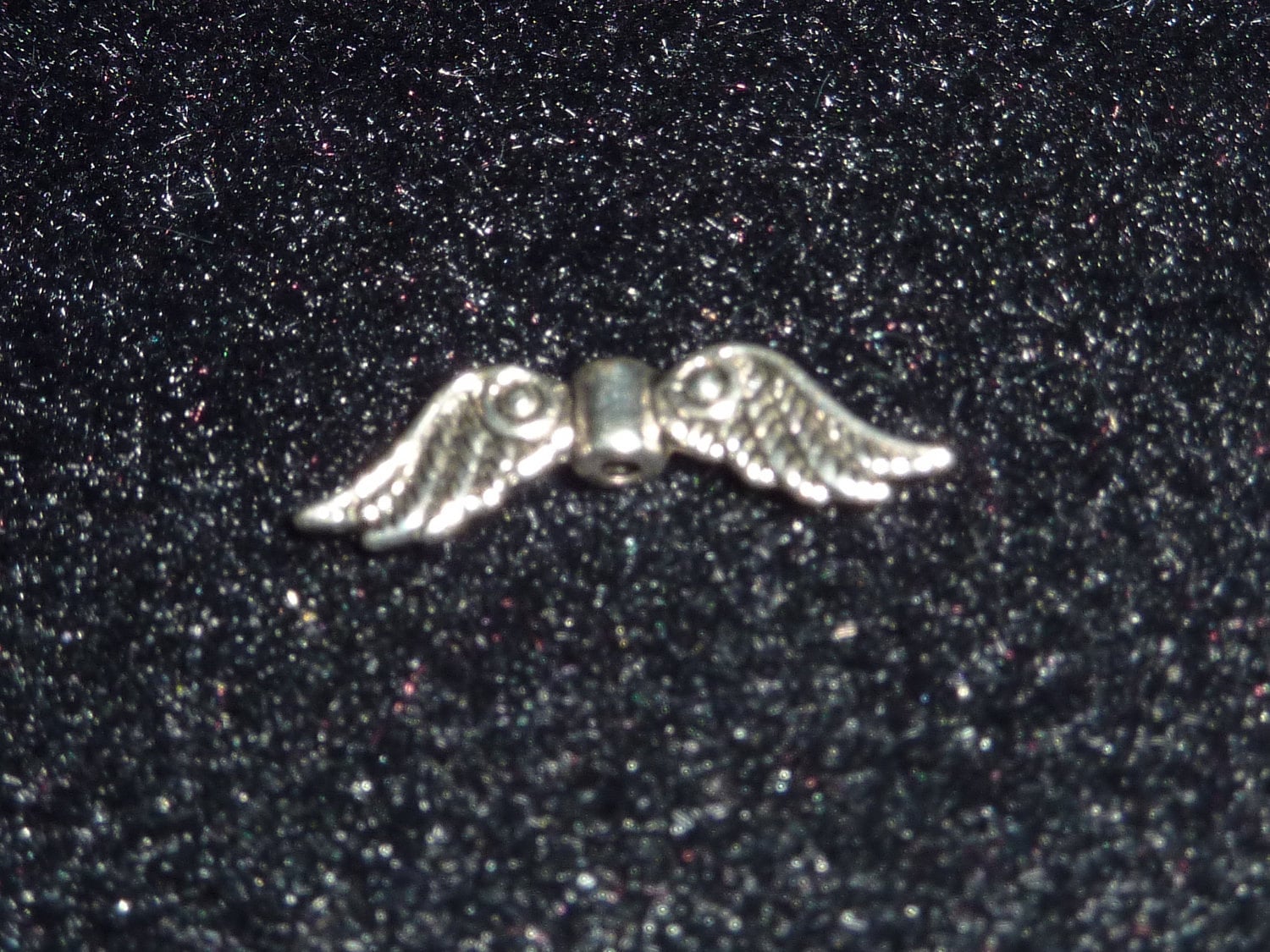 Angel Wing bead Antique Silver Alloy 100pc