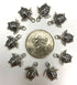 Turtle Charms, 10 pc silverplate