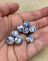 Porcelain Blue & White, 10mm Round bead;  8 beads per pkg, 