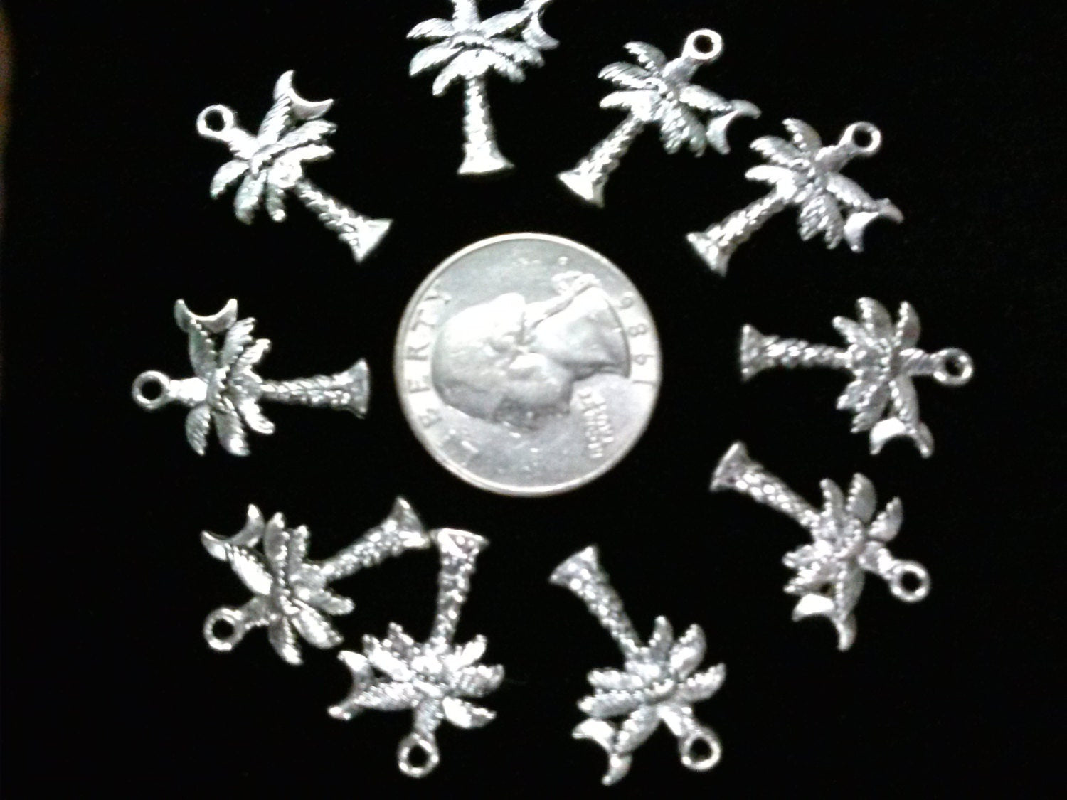 palmetto tree &amp; moon charm 40 pc/8.90 and 10 pc/3.50