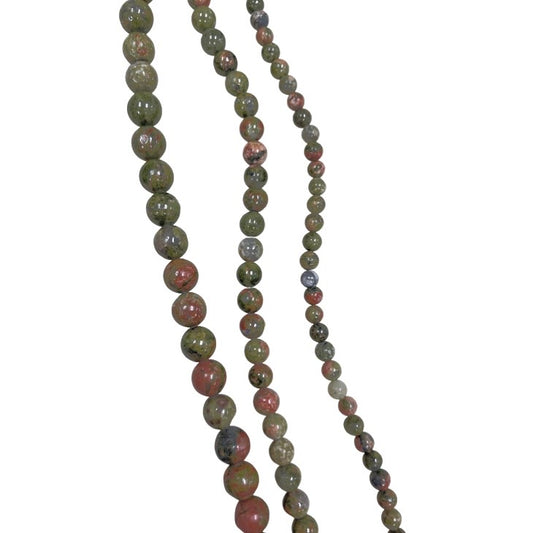 Round smooth 6mm Unakite Beads natural