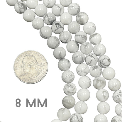 Round Howlite Beads 8mm